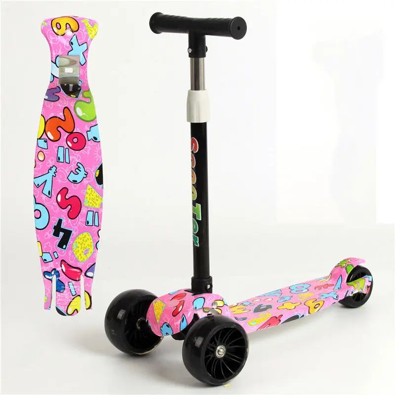 pink three-wheeled scooter