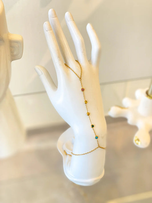 Rainbow hand chain